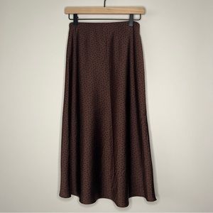 Abercrombie & Fitch Chocolate Animal Dot Print Midi Skirt (S)